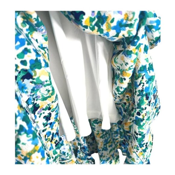 London Times Womens Blue Floral Halter Asymmetric Flounce Hem Dress Sz 12 New - Picture 5 of 9